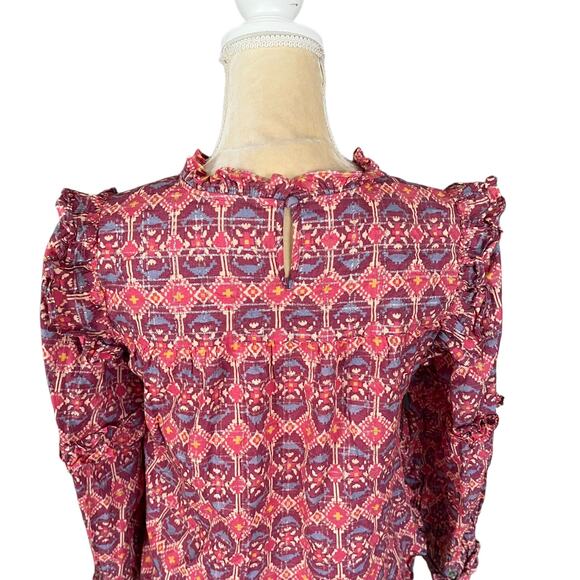 Sezane Emmy Blouse Pink Ruffle Top Size 36 US Size 4 / Small - Picture 7 of 10